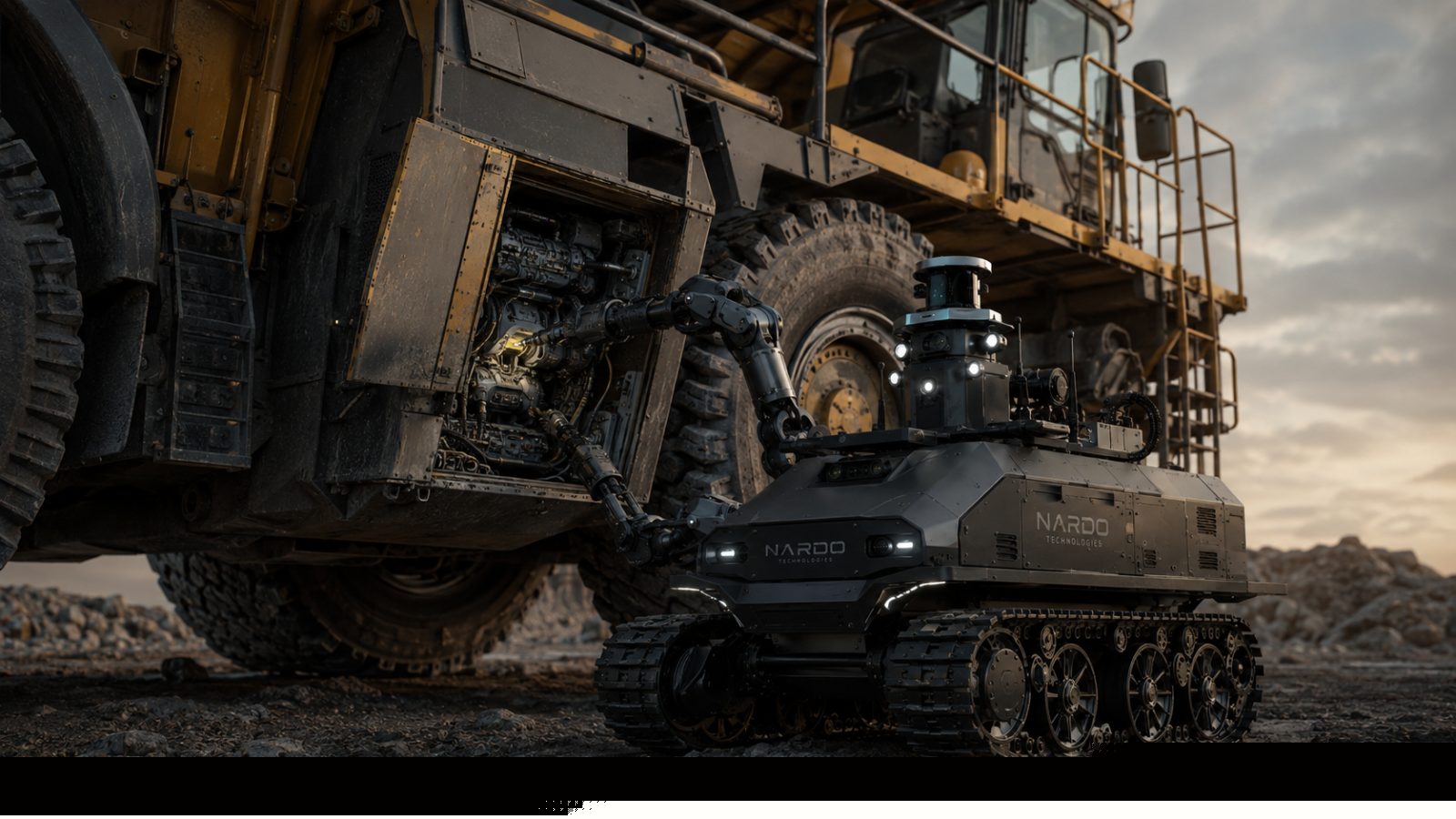 OPERA tracked repair unit servicing a haul truck in the field